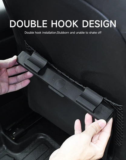Car Garbage Bag with LED – Waterproof Magnetic Adsorption Storage, Leather Seat Hanging Trash Can, Leak-Proof Storage Pocket