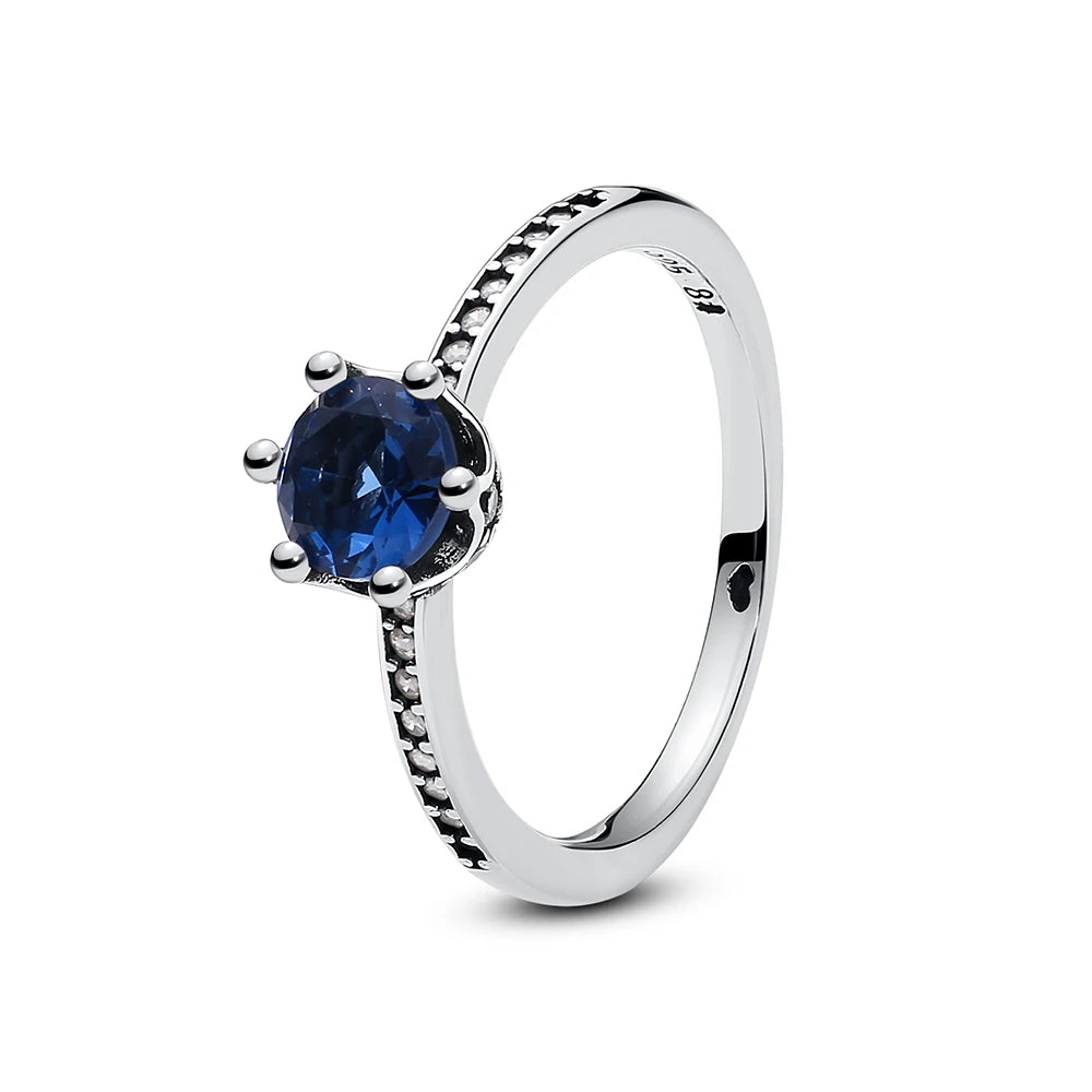 925 Sterling Silver Women’s Ring – Crown, Heart & Wishbone Design with Crystal, Rose Gold Engagement & Wedding Jewelry