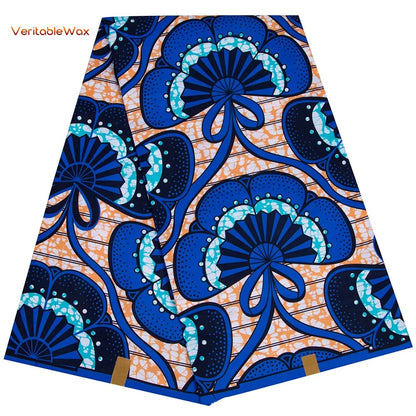 Ankara African Wax Print Fabric - Batik Pagne Polyester Material for DIY Sewing, Patchwork & Wedding Dress Craft