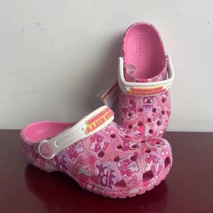 Sanrio Hello Kitty & Kuromi Girls' Summer Slippers – Non-Slip Soft Sole Wrap Toe Sandals