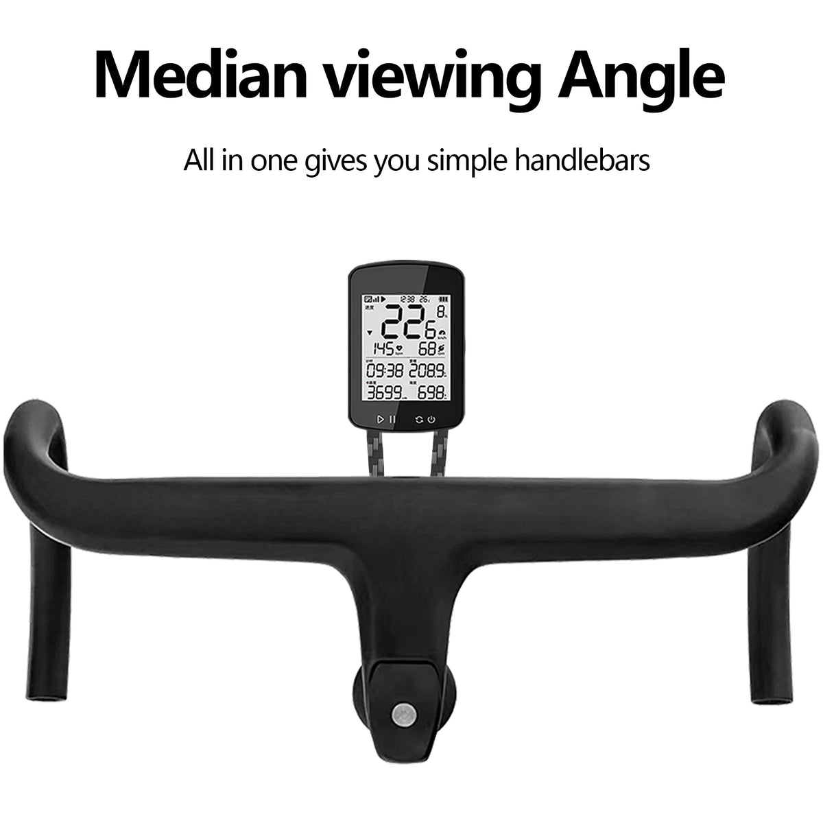 ENLEE Carbon Fiber Road Bike Handlebar Mount - Integrated Computer, Headlight and Camera Extension Bracket