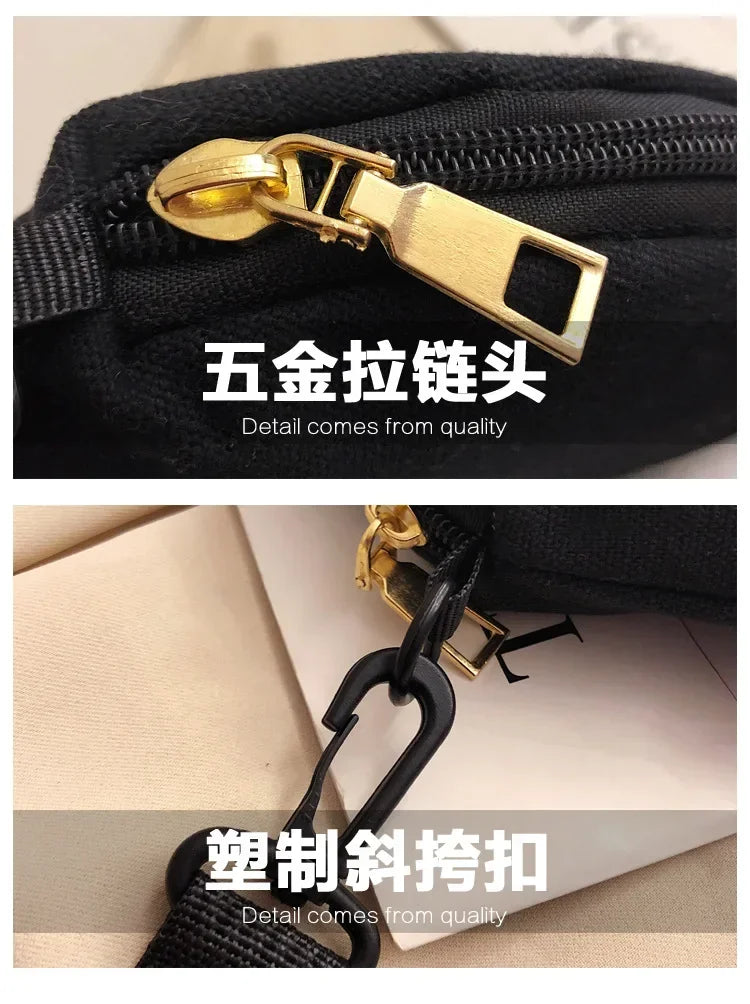 Personalized Canvas Small Shoulder Bag – Trendy Korean Style Crossbody Bag for Young Women Students