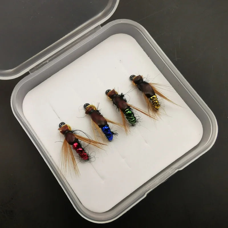Fishing Flies Kit: Artificial Nymph Scud Fly Bug Worm Trout Insect Lure - Pack of 4pcs/8pcs/32pcs