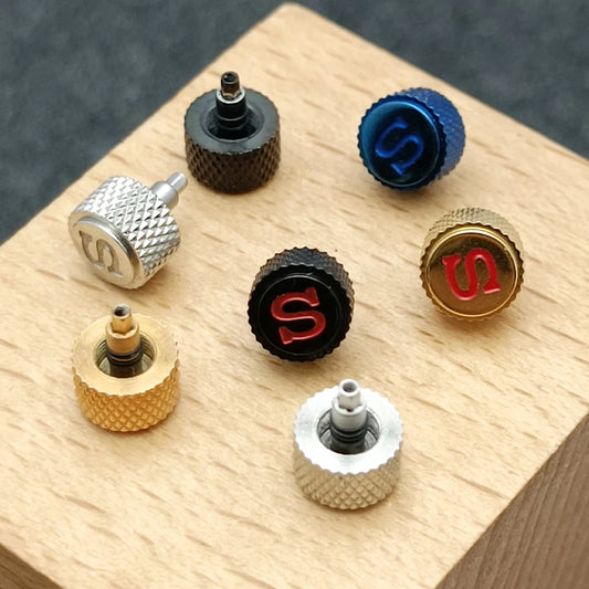Silver, Gold & Black Watch Crown — Replacement for NH34/NH35/NH36 Movements SKX007
