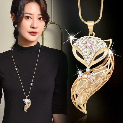 Opal Tulip Long Sweater Necklace – Elegant Floral Pendant Chain for Women Autumn Winter Fashion Accessories
