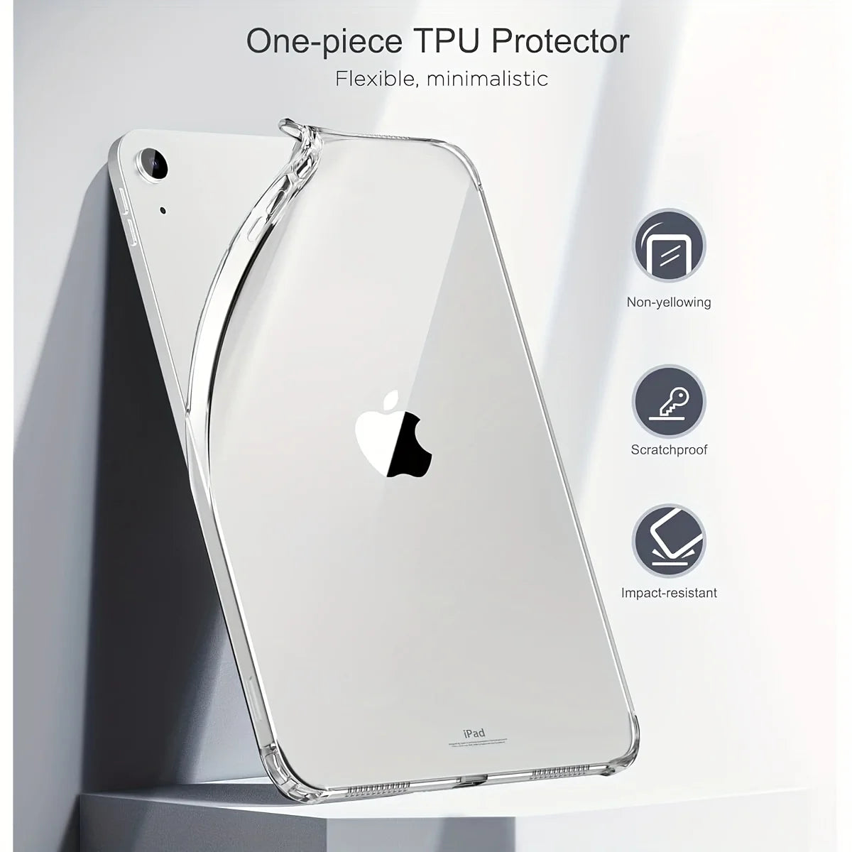 Clear iPad Case - Transparent Protective Cover for iPad A16/11th Gen, 7th–10th Gen, Air 2–5, Air 11/13 & Mini 6/7