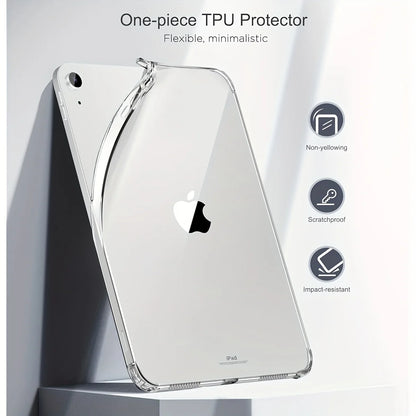 Clear iPad Case - Transparent Protective Cover for iPad A16/11th Gen, 7th–10th Gen, Air 2–5, Air 11/13 & Mini 6/7