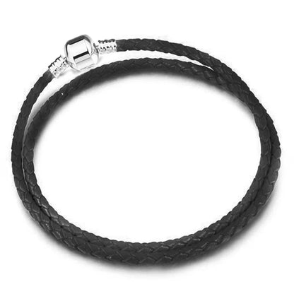BAOPON 9-Color Leather Charm Bracelet - DIY Chain Jewelry Gift for Women & Girls