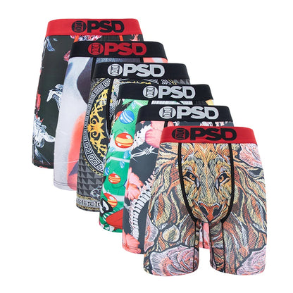 6Pcs Fashion Print Men’s Underwear – Boxer Briefs, Sexy Panty Lingerie, S-XXL Size Range, Comfortable Boxershorts