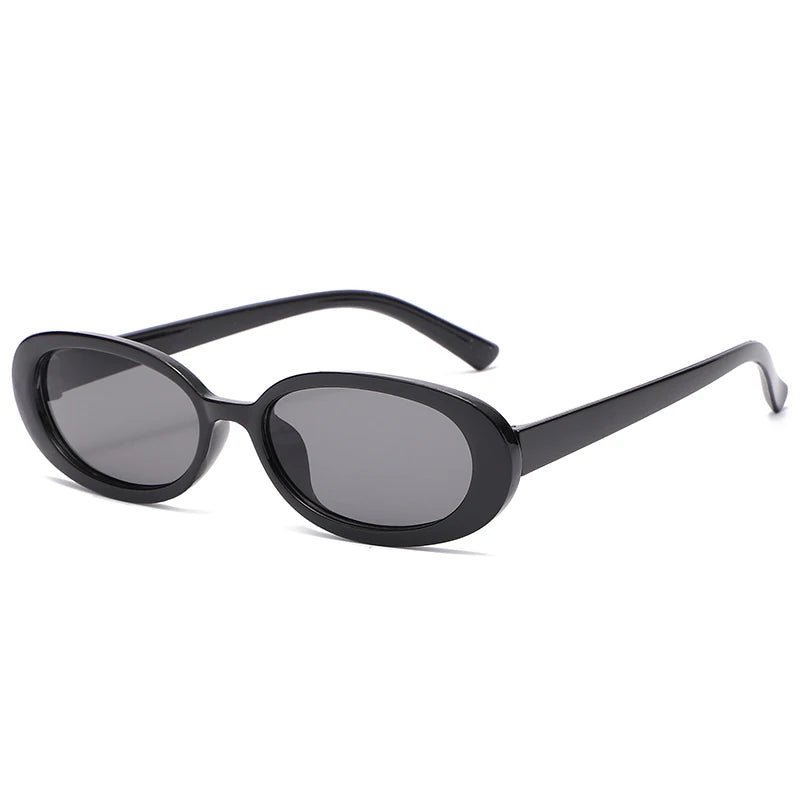 Small Frame Oval Anti-Light Glasses - Classic Plastic Decorative Eyewear for Hiking, Driving & Outdoor Travel