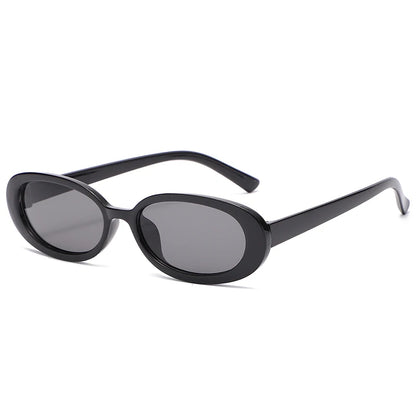 Small Frame Oval Anti-Light Glasses - Classic Plastic Decorative Eyewear for Hiking, Driving & Outdoor Travel