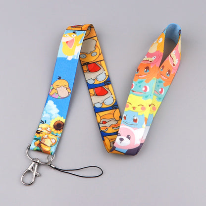 Anime Gengar Lanyard for Keys – Cartoon ID Card, Mobile Phone Strap, USB Badge Holder, DIY Keychain Gift