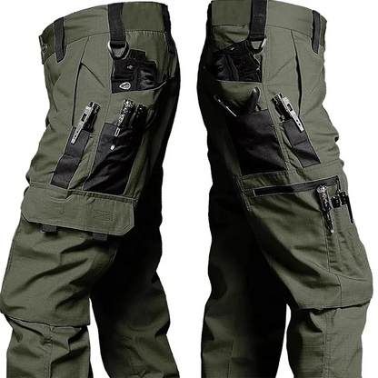 Men's Tactical Cargo Work Pants - Waterproof Multi-Pocket Outdoor Hiking Trousers for Spring & Autumn