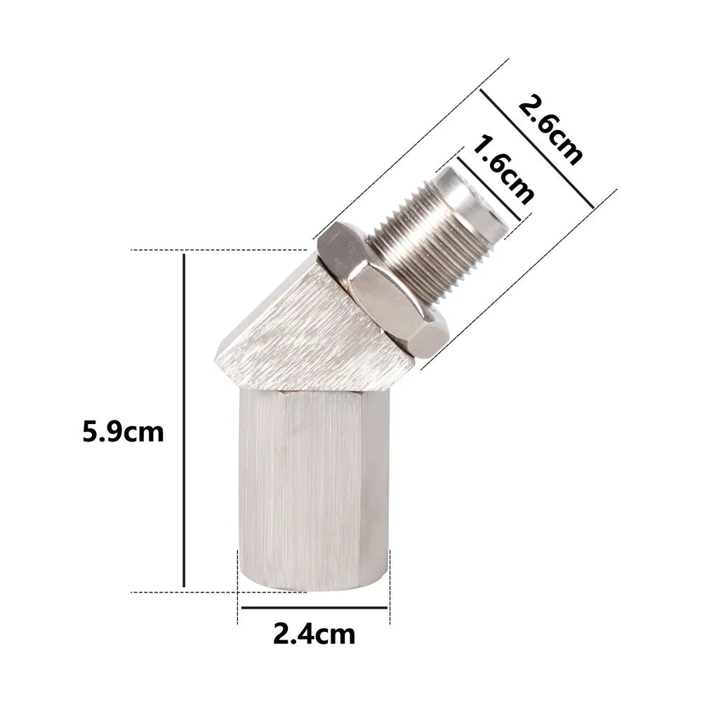 High-Quality 45-Degree O2 Oxygen Sensor Adapter – Aluminum Extender Spacer CEL Eliminator with Catalytic Converter P0420 P0430