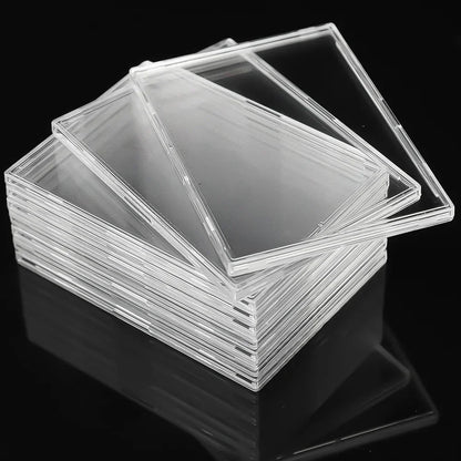 Clear Acrylic Snap Card Holder Case – Protective Trading Card Display Sleeve for Gaming, Sports & K-Pop Idol Photo Storage (Non-Magnetic)