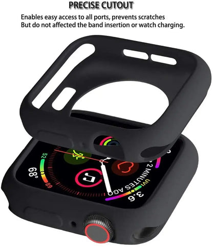 Apple Watch Silicone Case Cover - Soft Bumper Protective Accessory for Ultra 49mm Series 9 8 7 SE 6 5 45mm 41mm 44mm 40mm