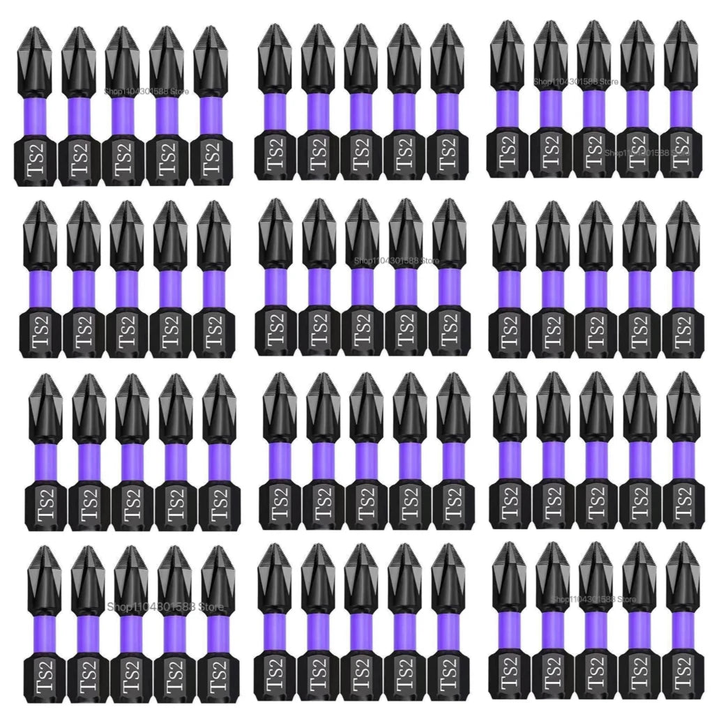 5–60PCS PH2 Magnetic Impact Driver Bit Set – Alloy Steel Cross Screwdriver Bits for Drill & Screw Driving Non-Slip Tool Kit