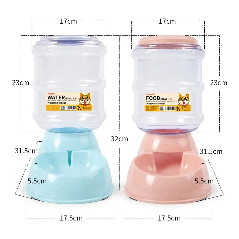 Plastic Dog Automatic Feeders: Water Bottle Cat Bowl Feeder & Dispenser - Pet Supplies for Feeding and Drinking