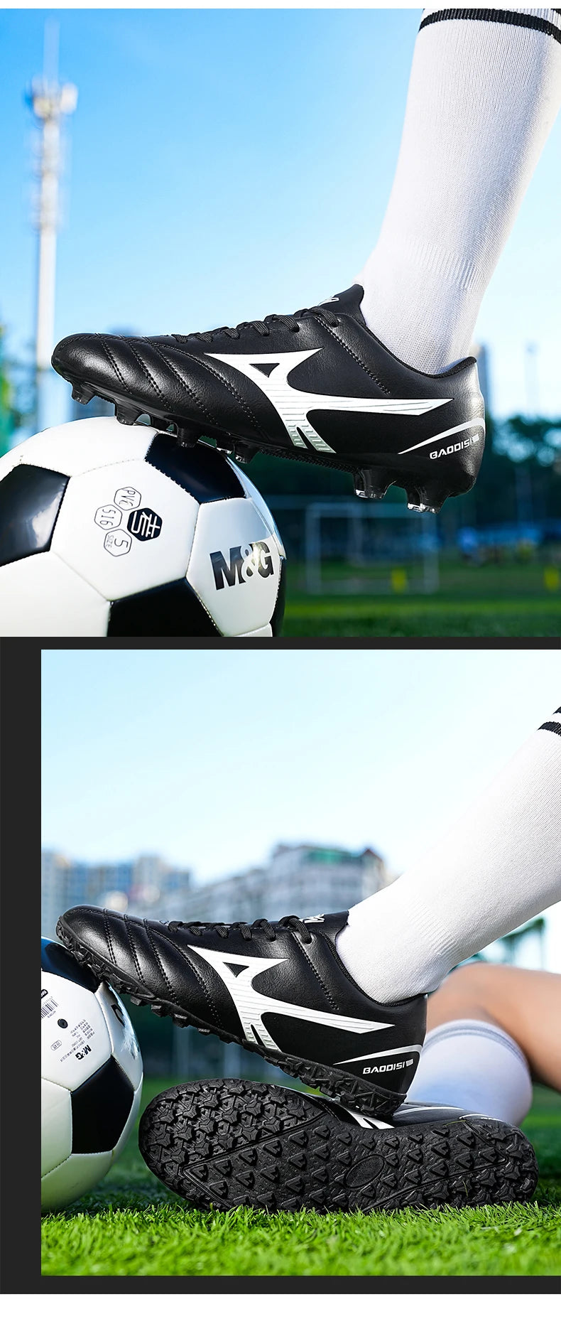 Men’s Football Soccer Cleats – Studded Indoor/Outdoor TF & FG Training Shoes