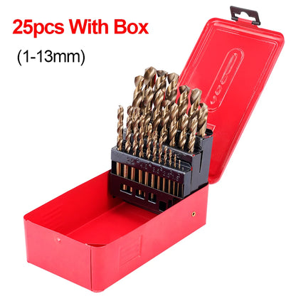 M35 Cobalt Twist Drill Bit Set – HSS-Co Straight Shank Metal Drill Kit for Stainless Steel, Iron & Woodworking Use