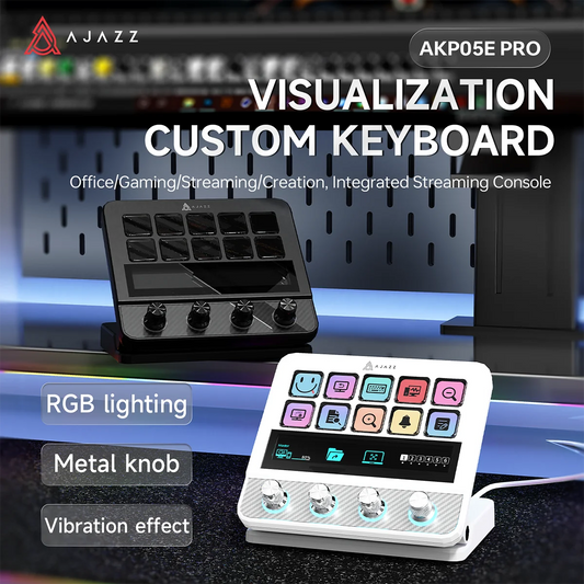 Ajazz AKP05 Pro Touch Bar Keyboard – Dynamic Backlit Keys, Vibration Feedback, Multi-Functional Desktop Assistant