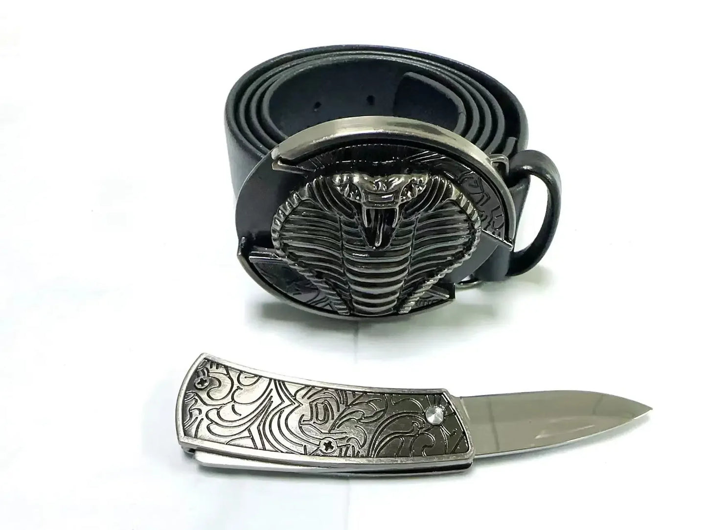 Vintage Adjustable Belt – Metal Buckle Fashion Waistband for Men, Punk Western Cowboy Style with Embossed Design