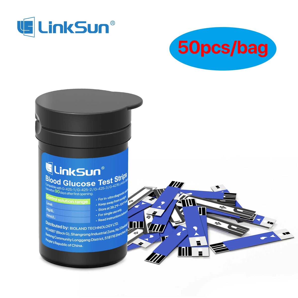 Blood Glucose Test Strips & Lancets - 50 Test Strips and 150 Lancets for G-425-1, G-425-2 & G-425-3 Glucose Meters