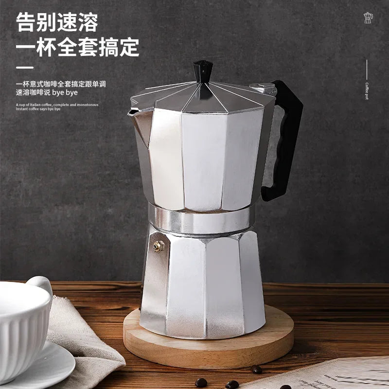 Mocha Coffee Pot - Aluminum Octagonal Stovetop Coffee & Tea Maker