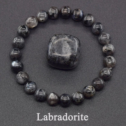 Natural 5A Lapis Lazuli Stone Bracelet - Elastic Healing Bead Jewelry Gift for Men & Women