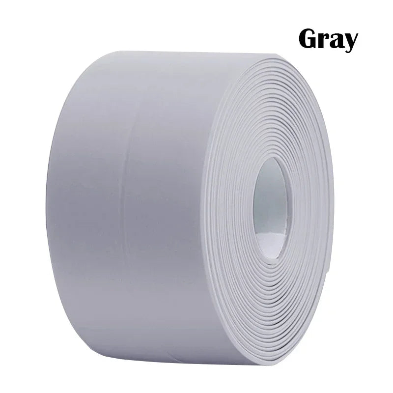 Self-Adhesive PVC Waterproof Sealing Tape for Kitchen & Bathroom – Oil-Proof Sink Edge Caulk Strip for Corner Wall & Toilet Seal Repair Tape