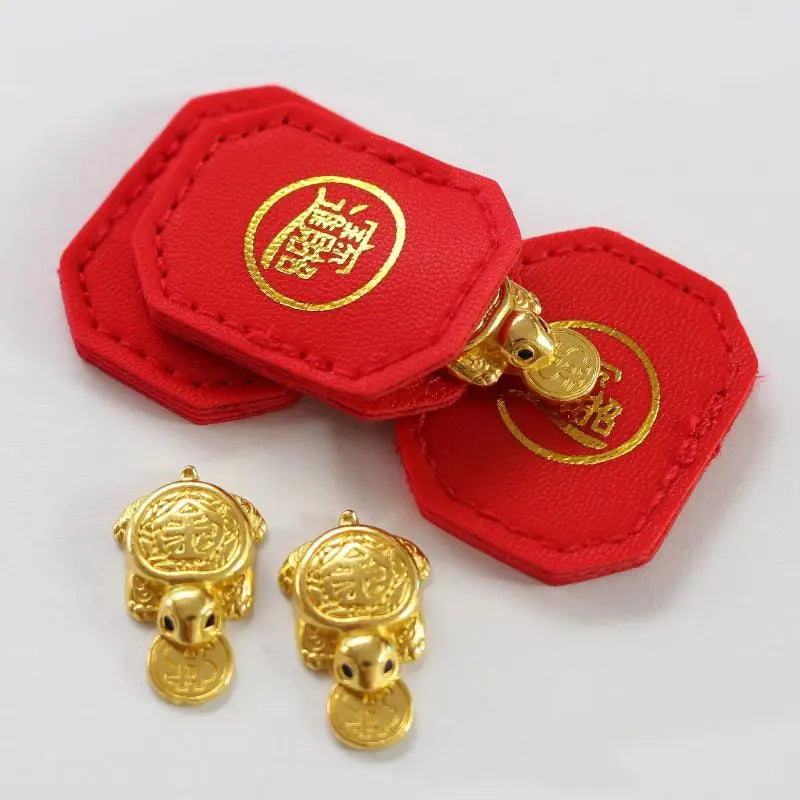 Money-Biting Turtle Ornament - Mini Feng Shui Lucky Turtle Charm for Longevity, Protection and Wealth