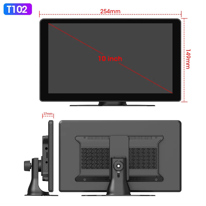 7/10" CarPlay Smart Screen - Wireless CarPlay & Android Auto Multimedia Player for Apple & Android Devices