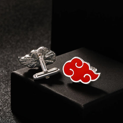 New Cloud Red Cufflinks for Men – Modern Metal Sleeve Buttons, Wholesale Gemelos