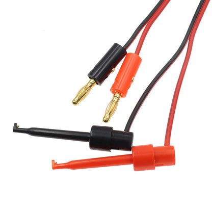 1M 4mm Banana Plug Test Cable - Gold Plated Electric Hook Clip Leads for Multimeter Testing, Red Black Connector Wires