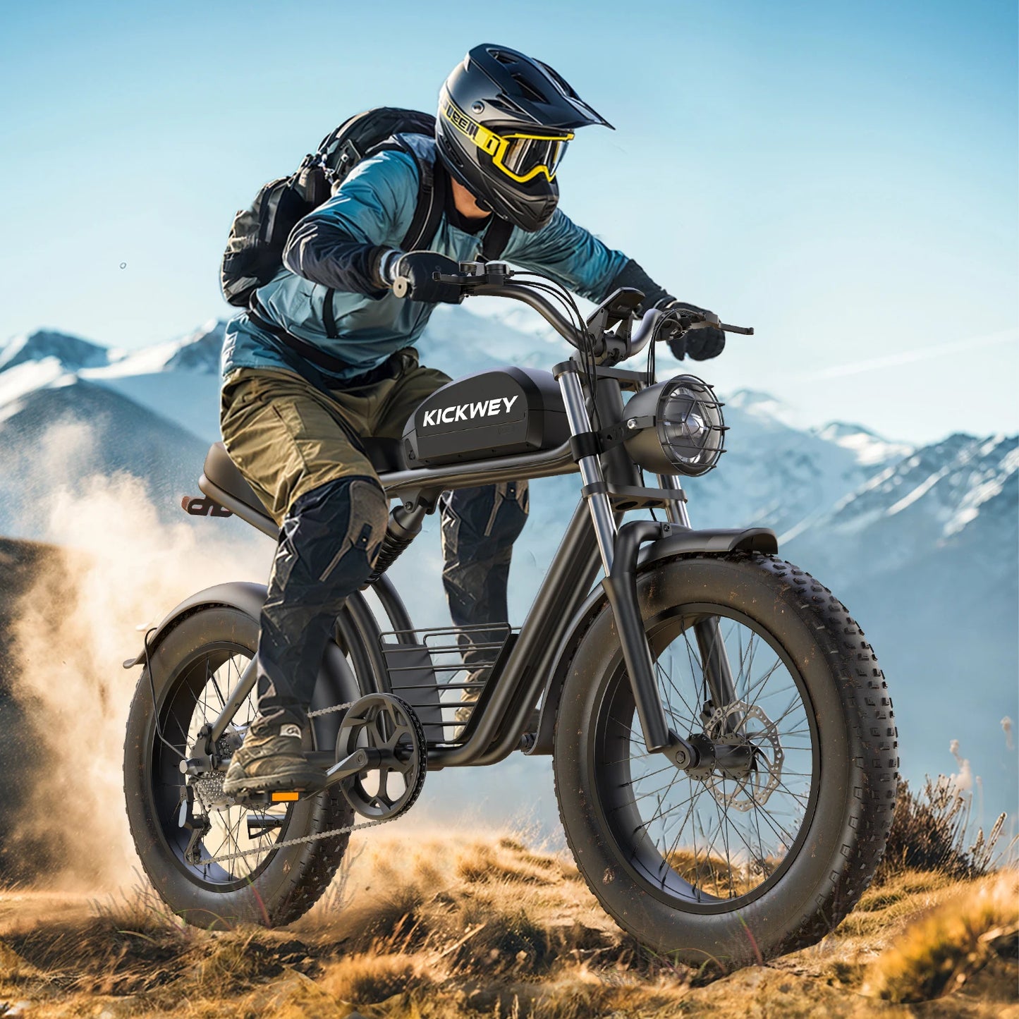 Kickwey K7 Adult Electric Bike — 1500W 48V 23Ah Mountain E-Bike, 20" Fat Tires, Off-Road Outdoor Adventure