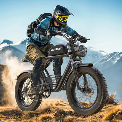 Kickwey K7 Adult Electric Bike — 1500W 48V 23Ah Mountain E-Bike, 20" Fat Tires, Off-Road Outdoor Adventure