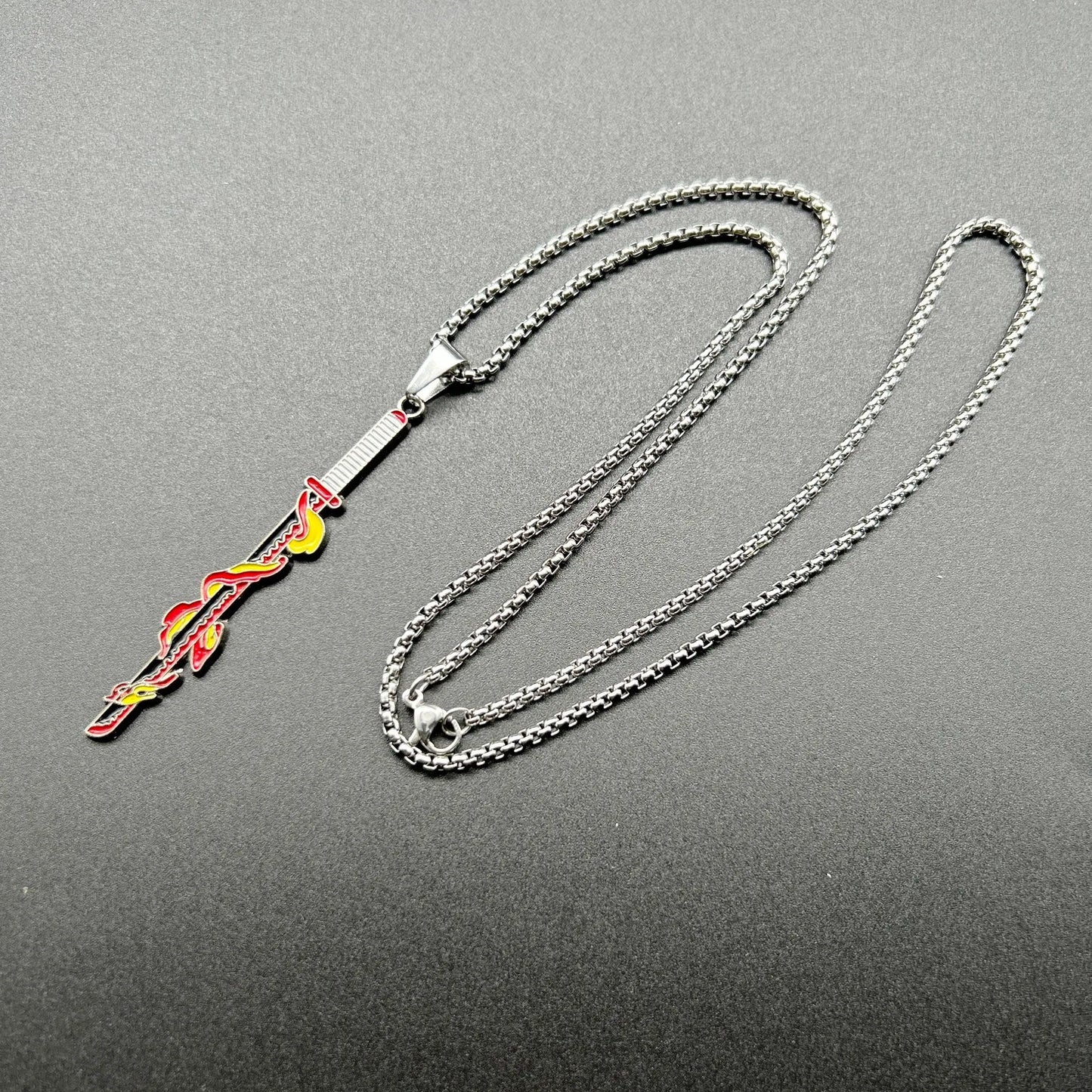 Demon Slayer Anime Necklace – Kimetsu no Yaiba Enamel Pendant Choker, Stainless Steel Cosplay Jewelry Gift