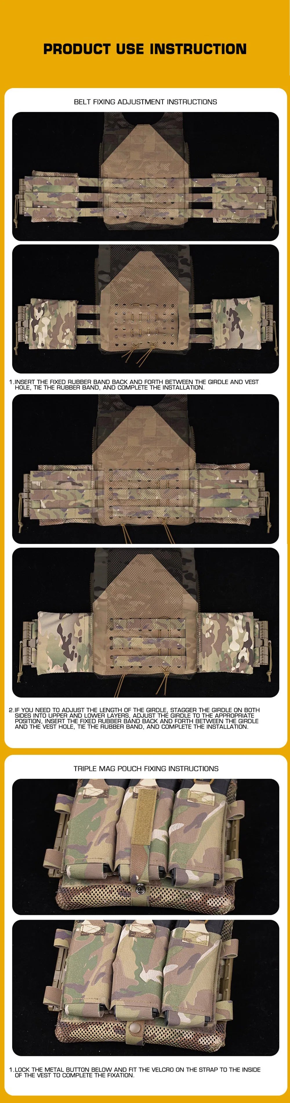 Tactical Vest LV119 Plate Carrier Set – Lightweight OTB Maritime Airsoft Hunting Vest with Underbelly Bag & Triple Mag Pouch