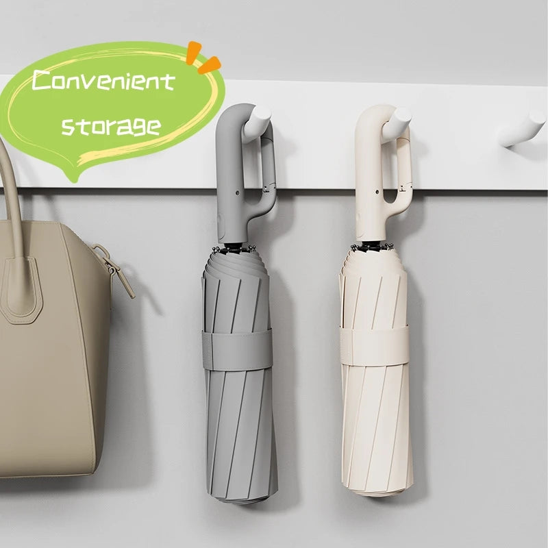 Extra Large Reinforced Wind & Rain Resistant Automatic Umbrella | UV Protection with Ring Buckle
