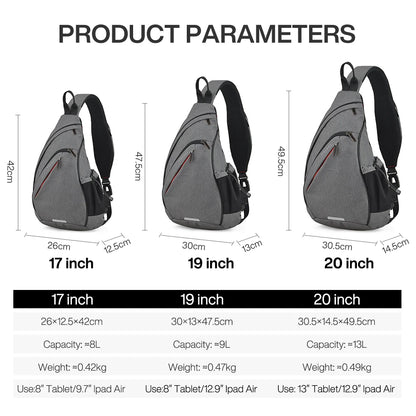 Mixi Men’s One Shoulder Backpack - Women’s Sling Bag, Crossbody with USB, Versatile for Cycling, Sports, Travel, and School