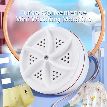 Mini USB Washing Machine – Portable Turbine Washer for Socks, Underwear & Dishes, Ideal for Travel & Business Trips