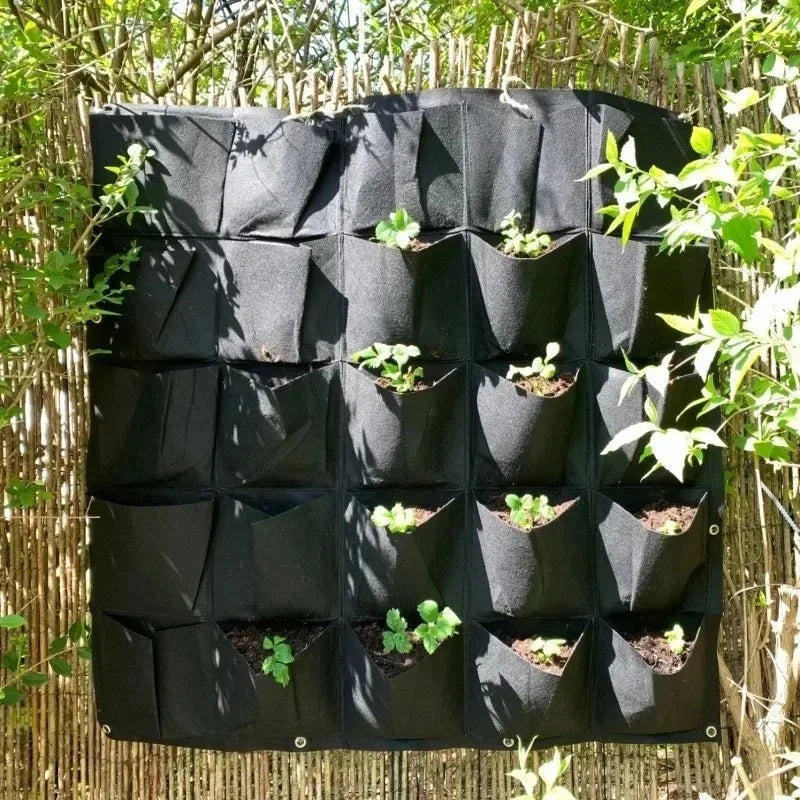 Wall Hanging Planting Bag – Multi-Pocket Vertical Garden Planter for Vegetables, Flowers, and Bonsai