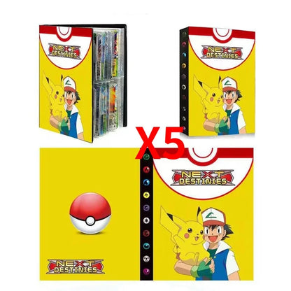 Pokémon Trading Card Binder - 4-Grid Collectible Card Album Holder for Kids and Trading Card Collections