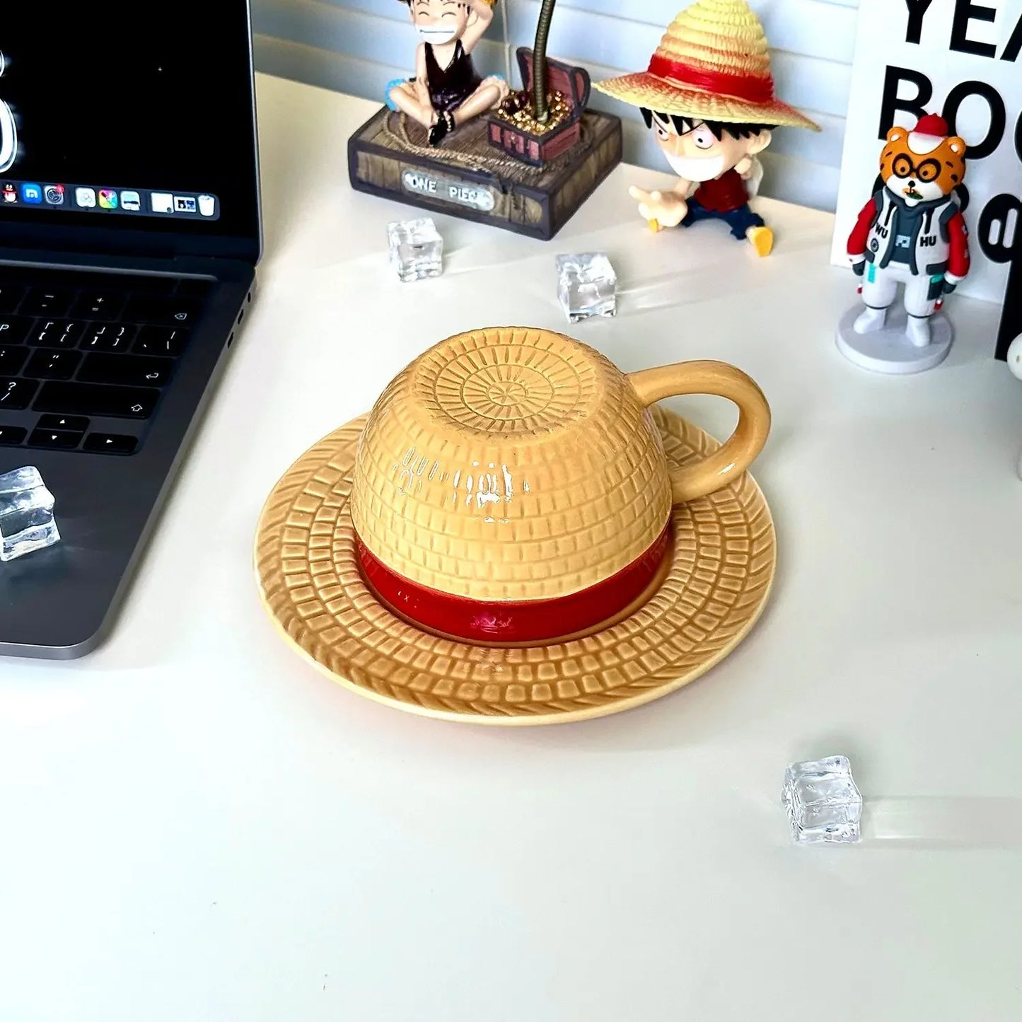 One Piece Mug – Creative Three Brothers Hat Shaped Coffee Cup, Anime Chopper, Ace & Sabo Ceramic Water Cup for Parties