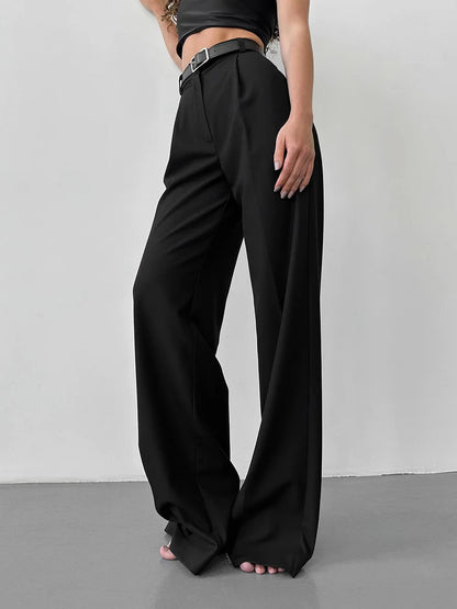 Women's Classic Straight Leg Pants – Versatile Loose Fit, Wide Leg for Office, Tourism, Spring & Summer Casual Wear