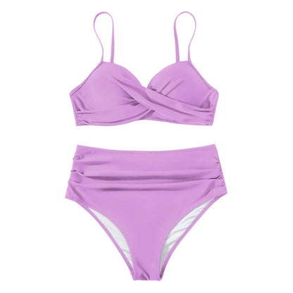 Vintage High Waist Bikini Set 2025 – Women’s Push-Up Printed Swimwear Summer Beach Bathing Suit