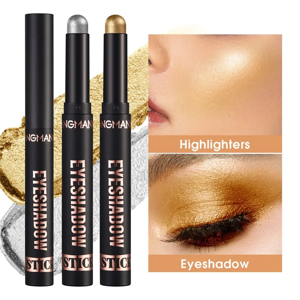 Waterproof Pearlescent Eyeshadow Pencil – 8 Colors, Glitter Shimmer Eye Shadow & Highlighter Pen for Long-Lasting Eye Makeup