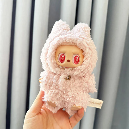 Cute Knitted Clothes Keychain – Outfit for 17cm Labubu/Macaron Doll, Kids & Girl Gifts