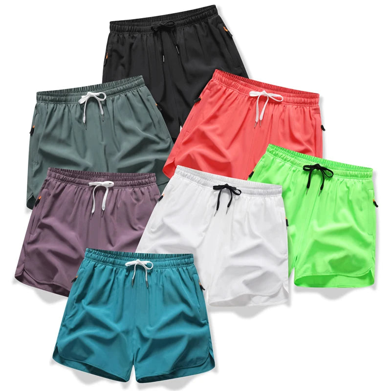 Men’s Ice Silk 3/4 Sports Shorts – Lightweight Quick Dry Running & Fitness Casual Sweat-Absorbing Outdoor Training Pants