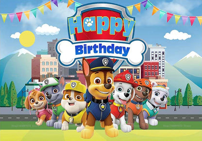 Paw Patrol Birthday Party Backdrop – Kids Party Decorations, Photography Background & Baby Shower Banner